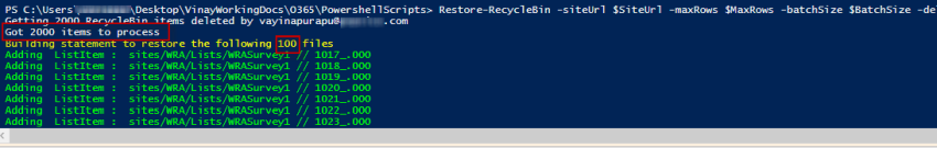 Restoring Larger Volume from SharePoint Recyclebin